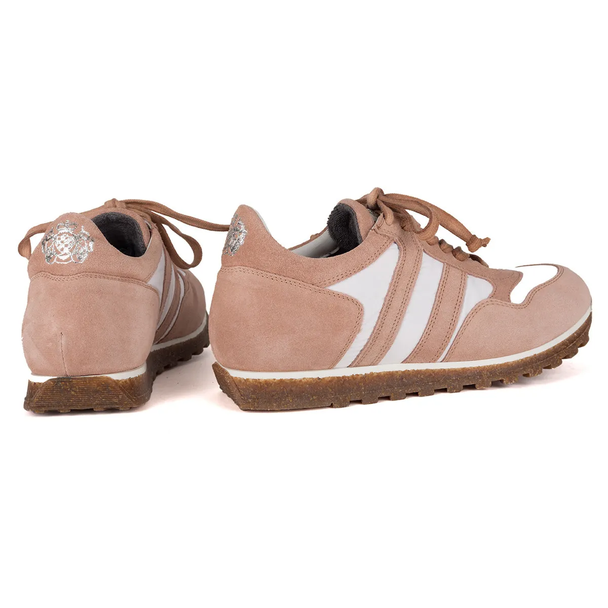 SPORT 6501 <br>White & blush sneakers Outsole Traction Slip On Slip Free Walk
