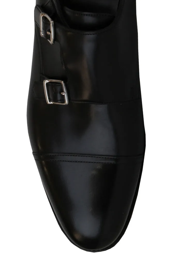 Lift Add John Lobb Black Double Monk Strap Shoes