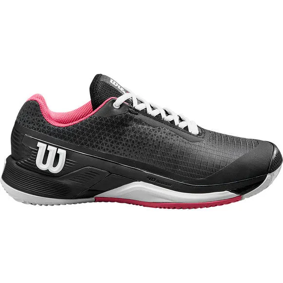 Flexible Cushion Rush Pro 4.0 Clay Court Tennis Shoes (Ladies) - Black/Hot Pink/White