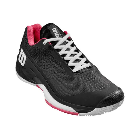 Modern Motion Rush Pro 4.0 Clay Court Tennis Shoes (Ladies) - Black/Hot Pink/White