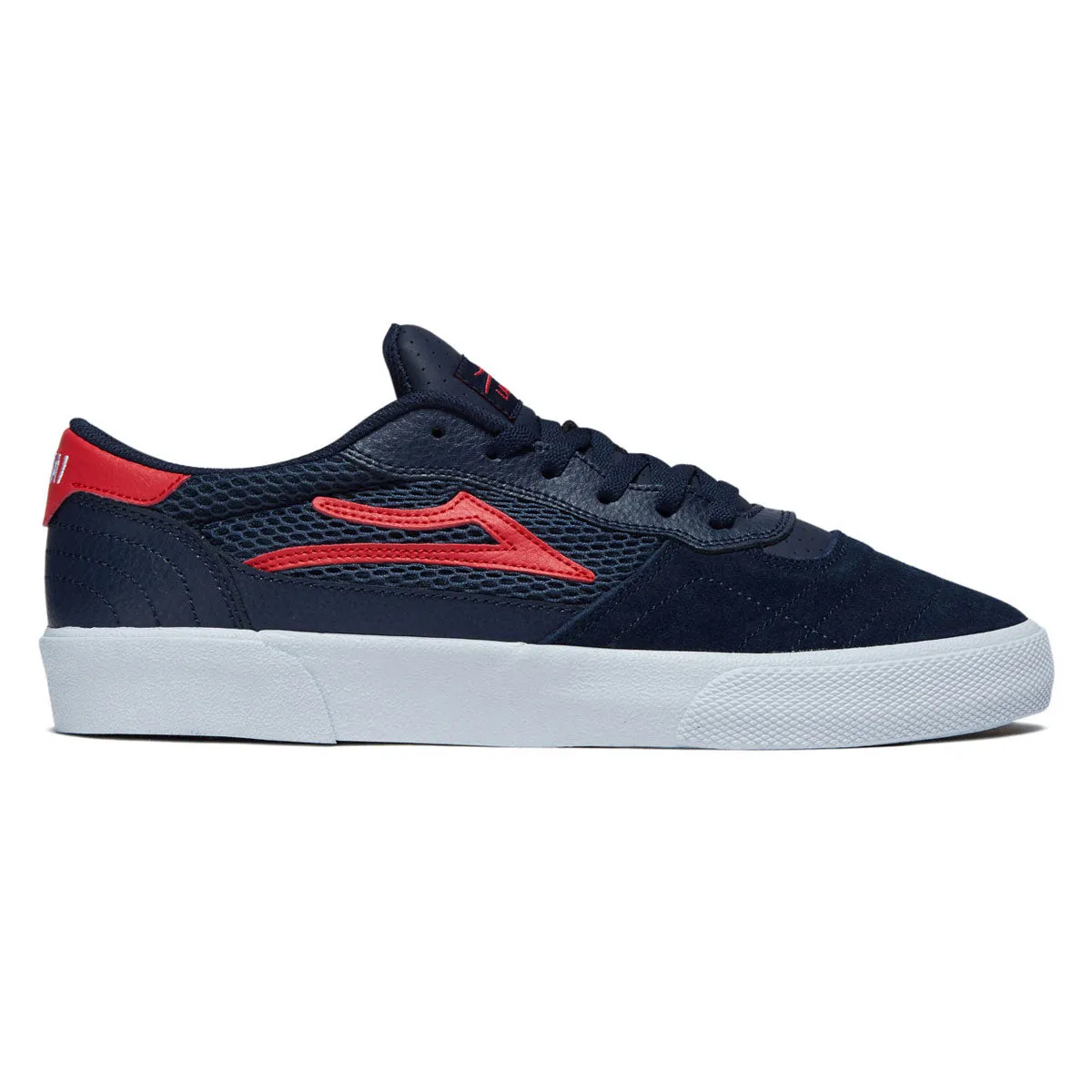 Lakai Cambridge Shoes - Navy/Red Suede Quick Fasten Freestyle Ride Fit