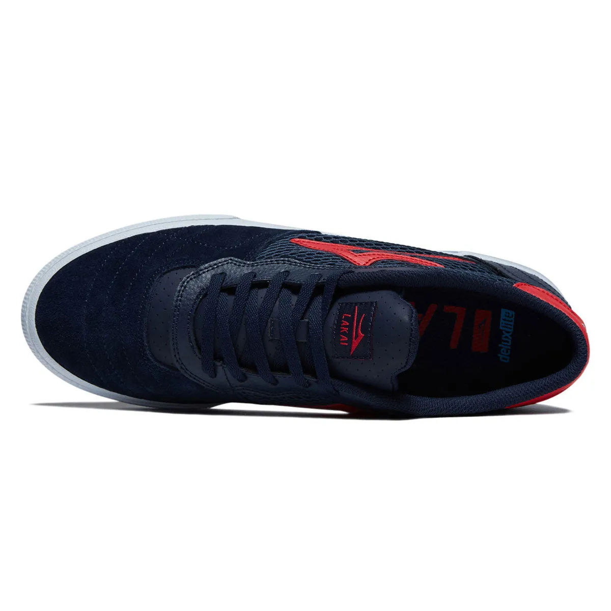 Lakai Cambridge Shoes - Navy/Red Suede Smooth Soles Fashionable Look
