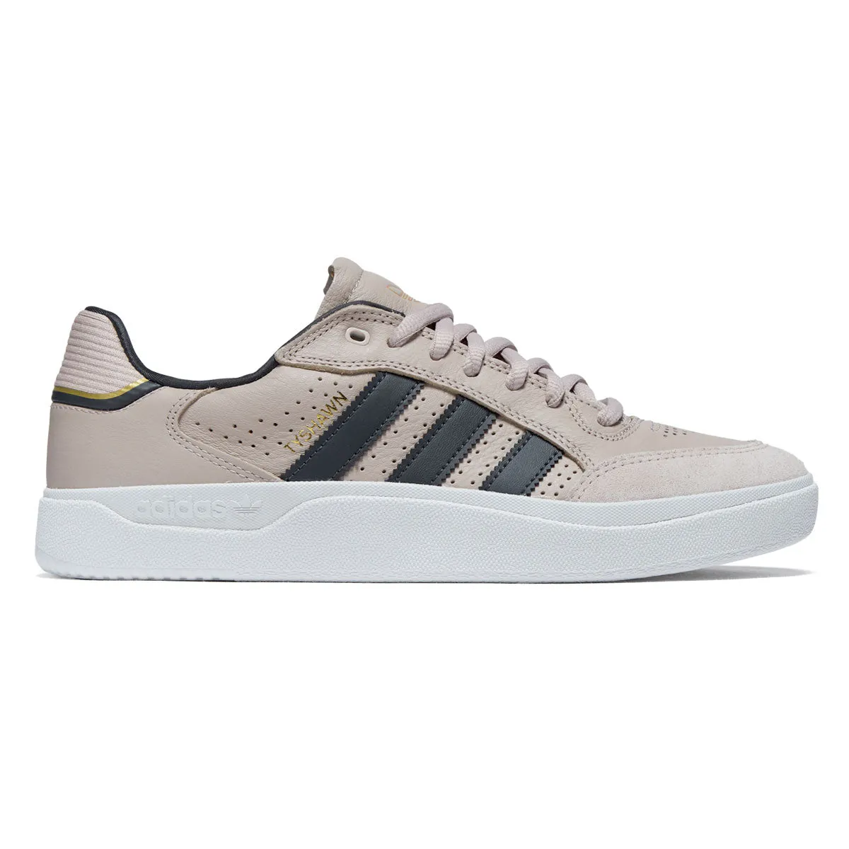 Adidas Tyshawn Low Shoes - Wonder Taupe/Carbon/Gold Metallic Skater Footwear Grip Comfort
