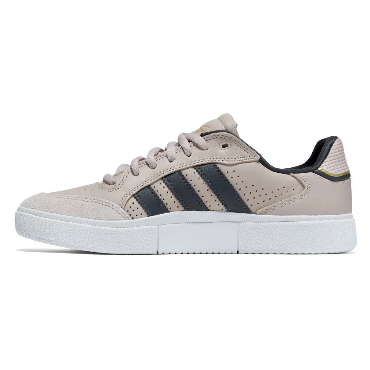 Trend Setting Suede Material Adidas Tyshawn Low Shoes - Wonder Taupe/Carbon/Gold Metallic