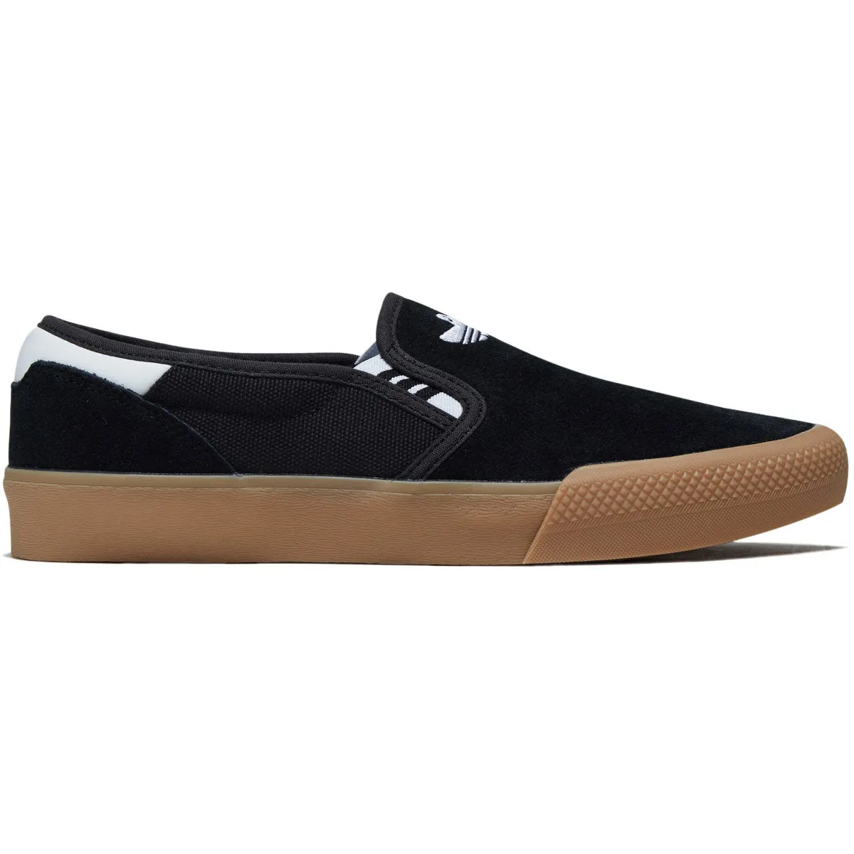 Adidas Shmoofoil Slip Shoes - Core Black/Ftwr White/Gum Four Breathable Ride Skater Motion Fit