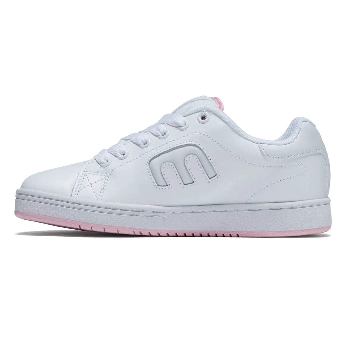 Shock Absorbing Sole Etnies Womens Callicut Shoes - White/Pink