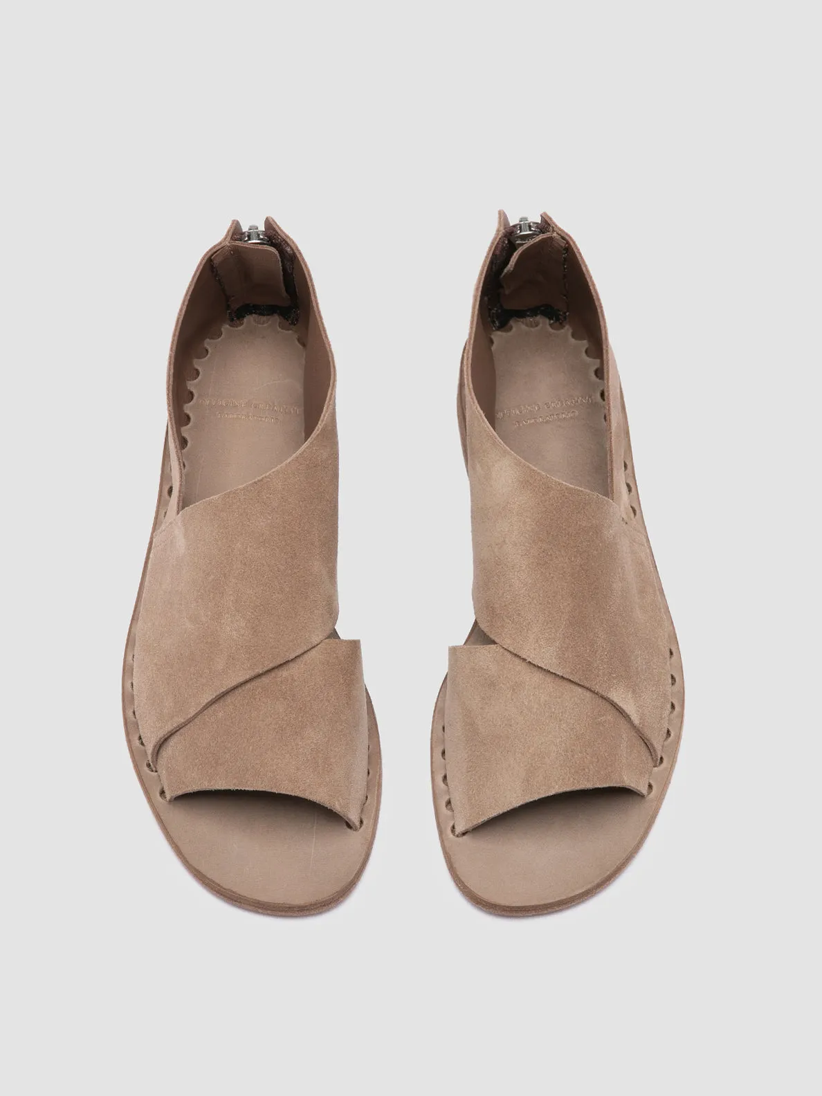Scandi Clean Memory Foam ITACA 046 - Taupe Suede Peep Toe Shoes