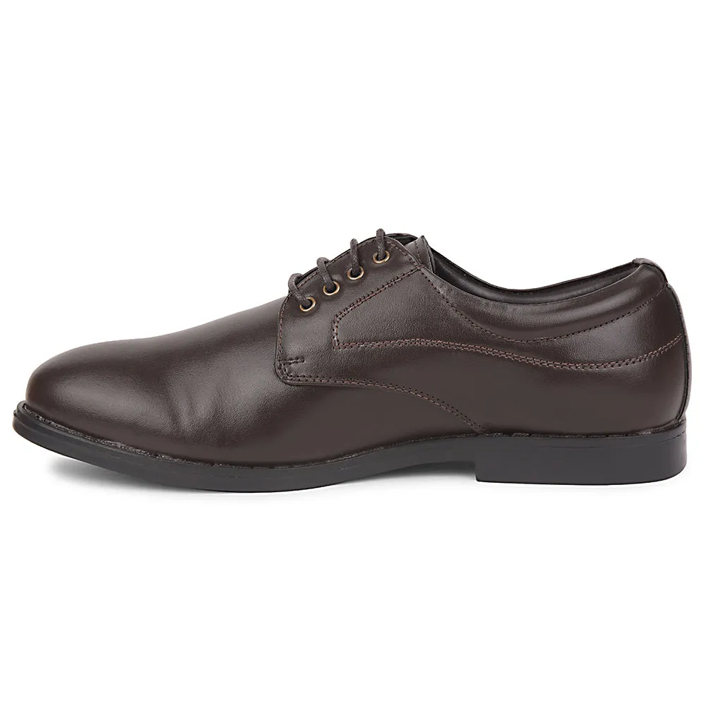 Elegant Urban Edge Flexible Sleek Fit Fortune Brown Formal Lacing Derby Shoes For Men MAJESTIC-1 By Liberty