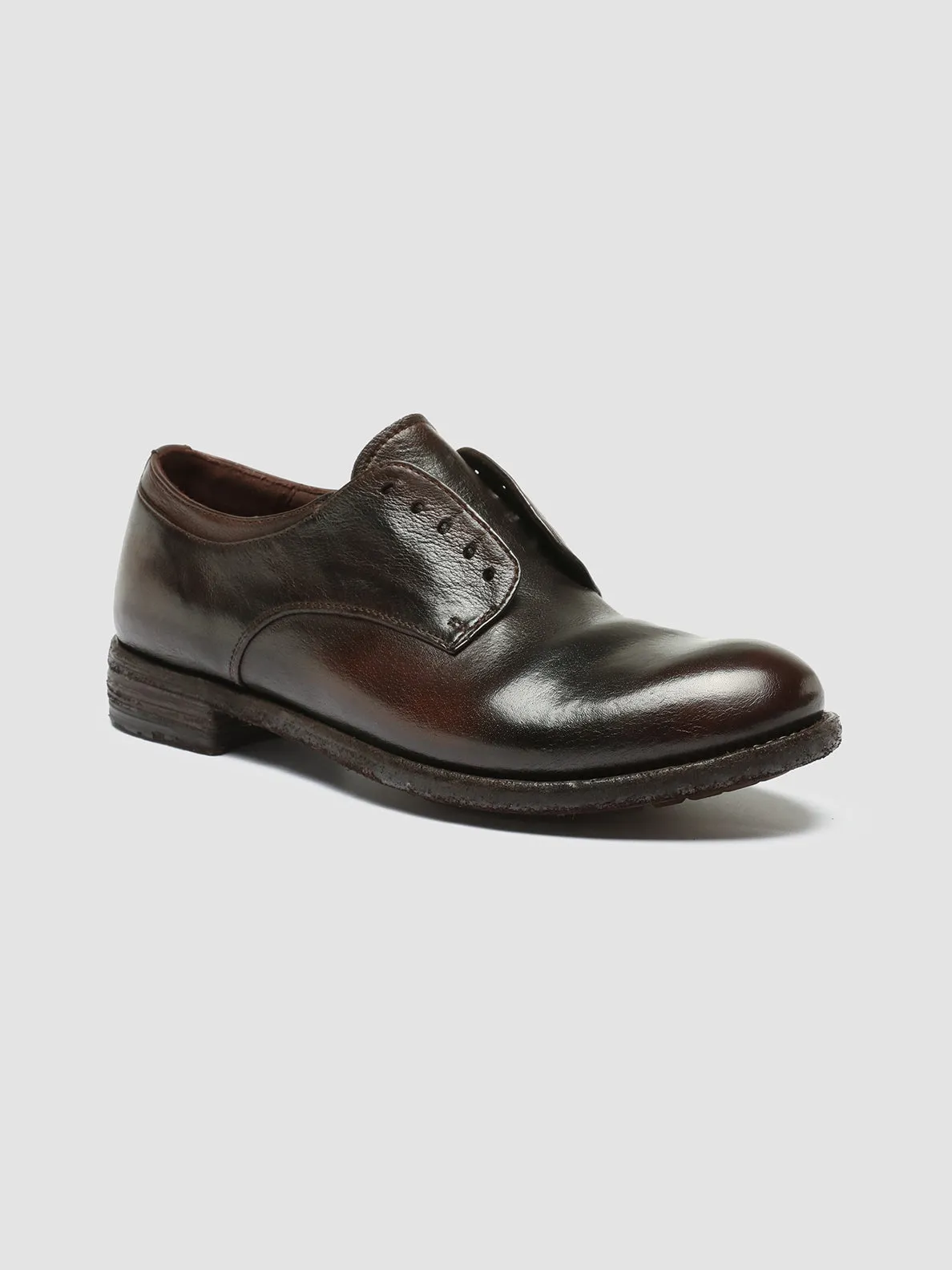 LEXIKON 012 - Brown Leather Derby shoes Comfort Lined Fine Polish