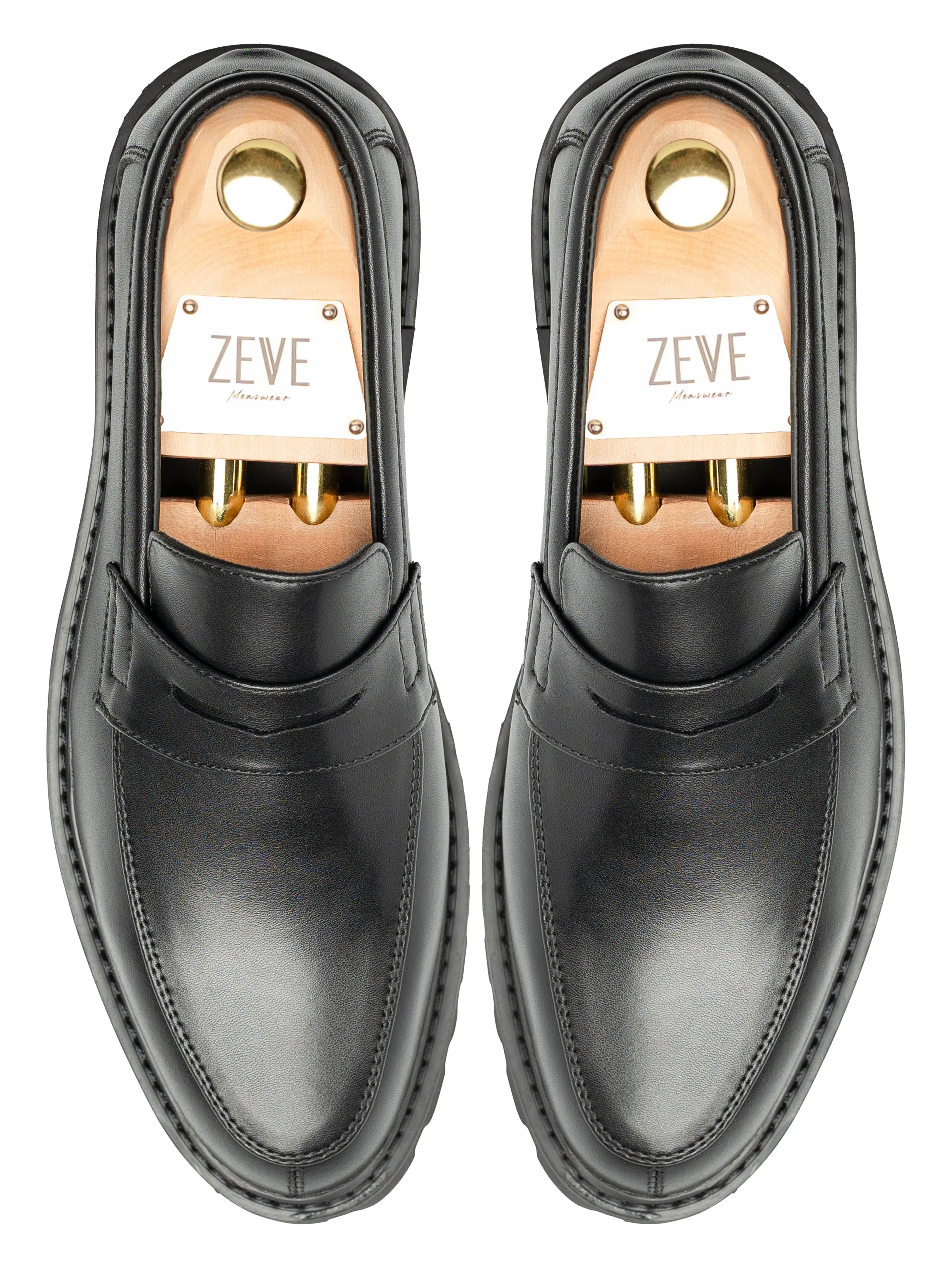Street Dash Penny Loafer - Solid Black Leather (Brava Sole)