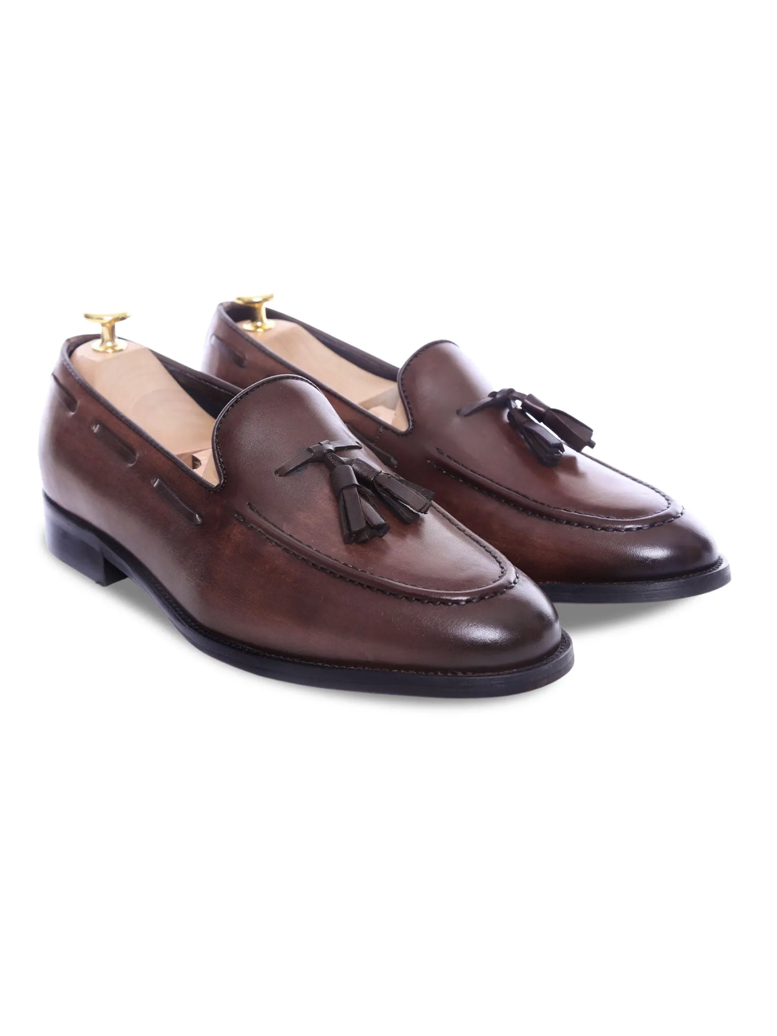 City Walk Tassel Loafer - Dark Brown (Hand Painted Patina)