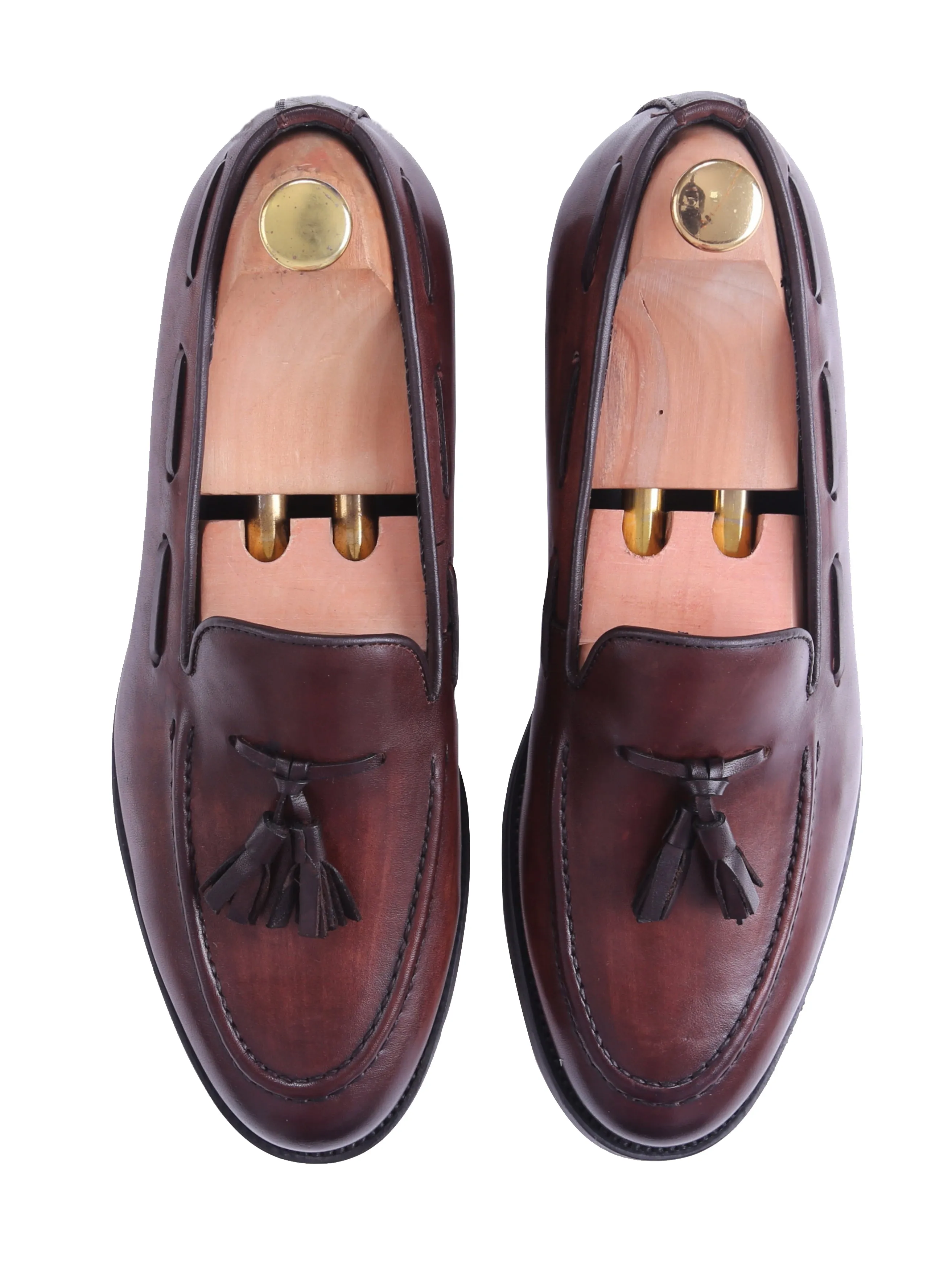 Tassel Loafer - Dark Brown (Hand Painted Patina) Weather Protection