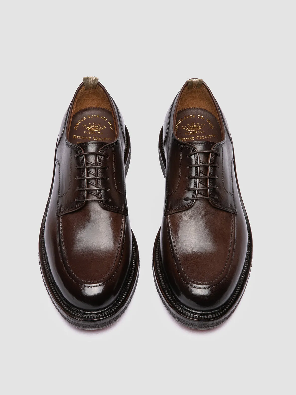 ASTON CREPE 003 - Brown Leather Derby Shoes Commute Ready