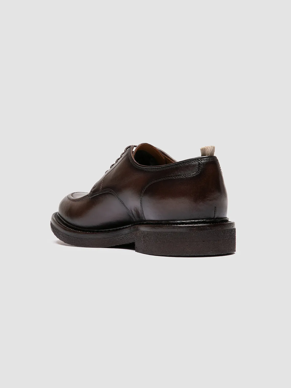 ASTON CREPE 003 - Brown Leather Derby Shoes Chic Comfort Fit Lightweight Formal Fit