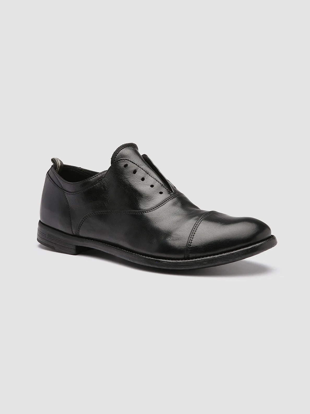 Solid Look Smooth Sides ARC 501 - Black Leather Oxford Shoes