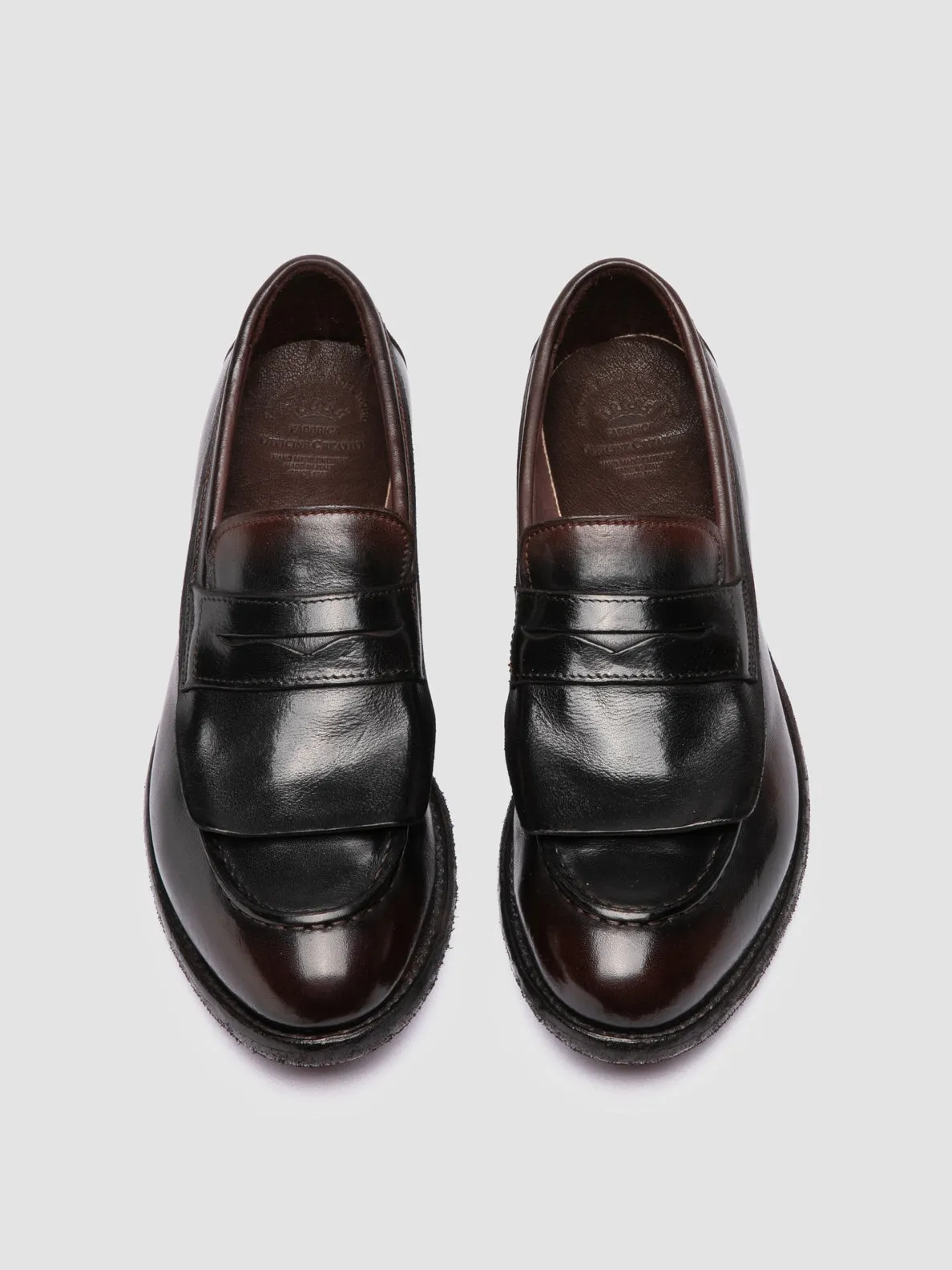 Comfortable Quick Flow LEXIKON 158 -Green Leather Penny Loafers