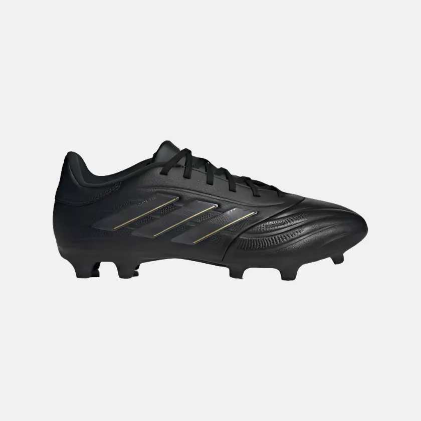 Contoured Footbed Body Control Adidas Copa Pure 2 League Firm Ground Men's Football Shoes - Core Black/Carbon/Gold Metallic