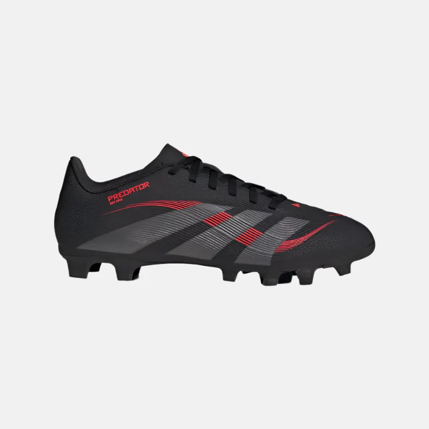 Adidas Predator Club Firm Multi-Ground Football Shoes -Core Black/Grey Four/Lucid Red Fit Balance Cutting edge