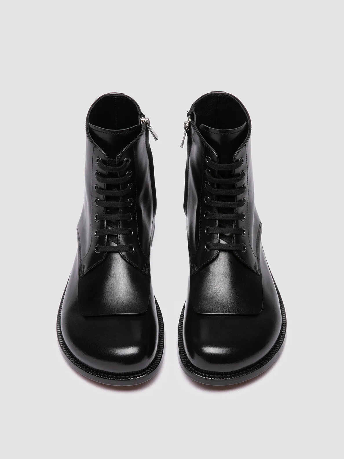 Work EMERALD 004 - Black Leather Lace-up Boots
