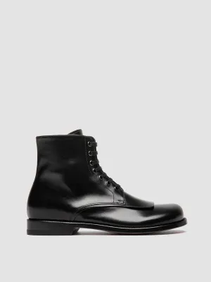 Energy Walk EMERALD 004 - Black Leather Lace-up Boots