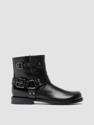 Quick Flex Comfort toe EMERALD 016 - Black Leather Pull-On Boots