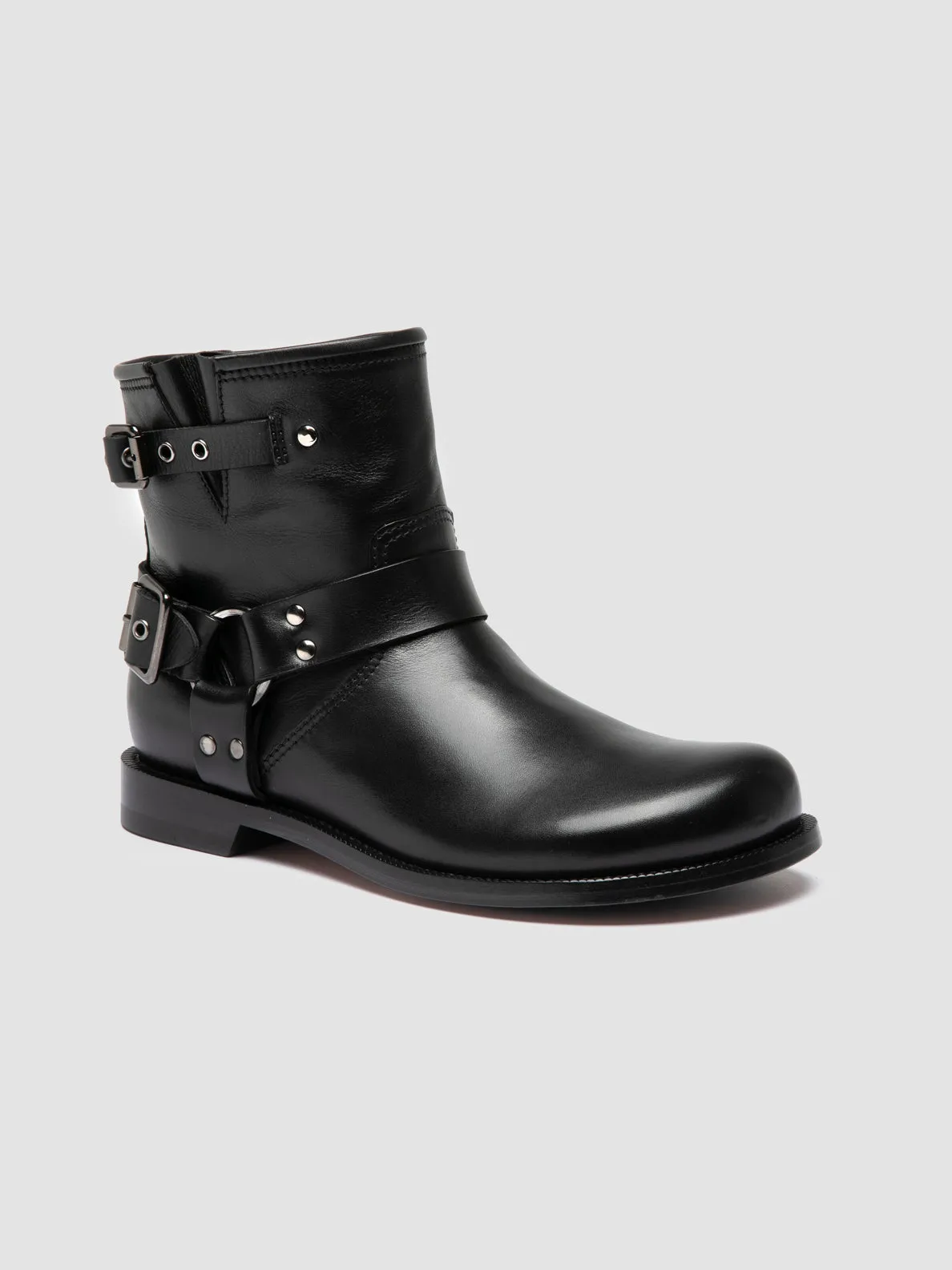 EMERALD 016 - Black Leather Pull-On Boots Modern Edge Rain Guard