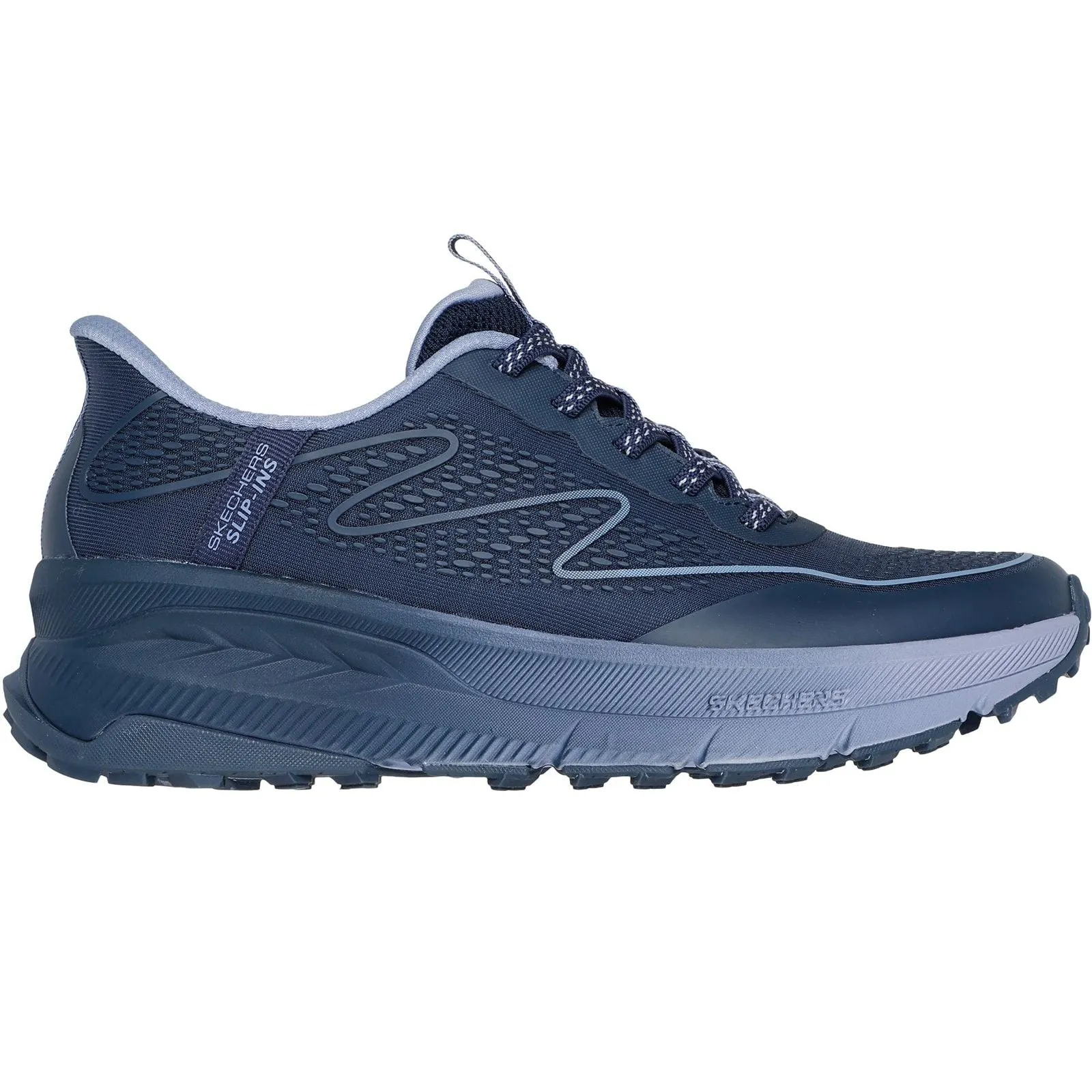 Weather Resistance Multi-Terrain Fit Skechers Womens Switch Back Mist Hiking Shoes Navy