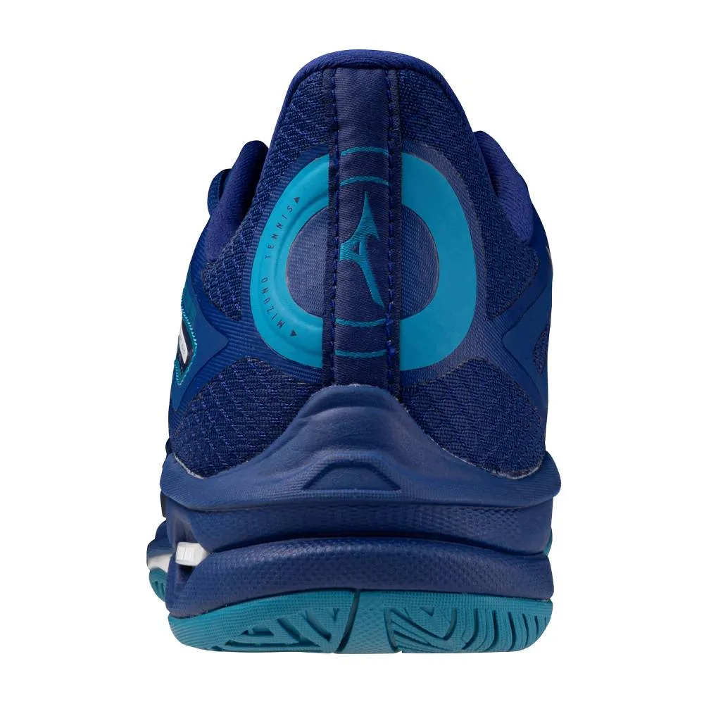Mizuno Wave Exceed Tour 6 AC Men's Tennis Shoe (Bellwether Blue/White) Quick lace Beginner Runners