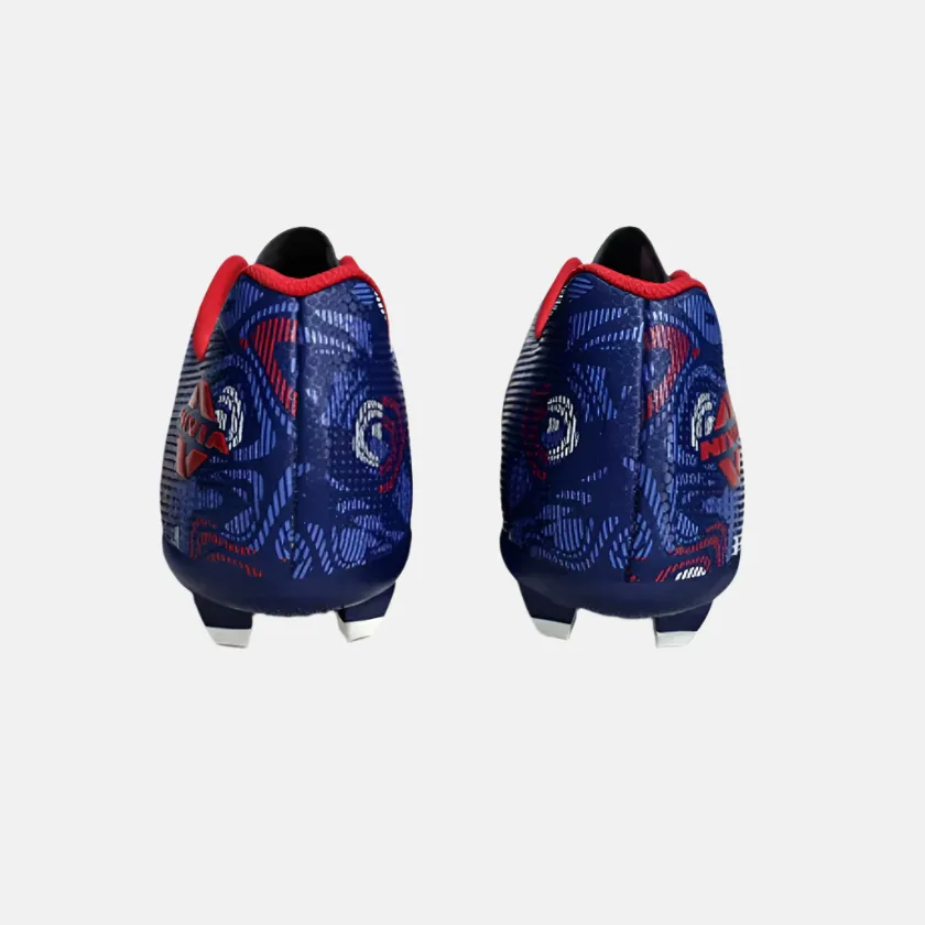 Stability control Breathable Liner Nivia Safari Men's Football Shoes -Navy Blue/Red