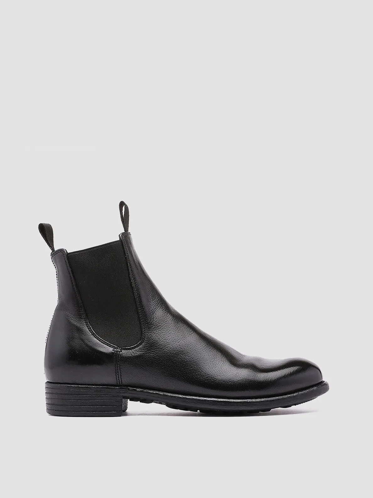 CALIXTE 004 - Black Leather Chelsea Boots Autumn Cool Comfort Wedge