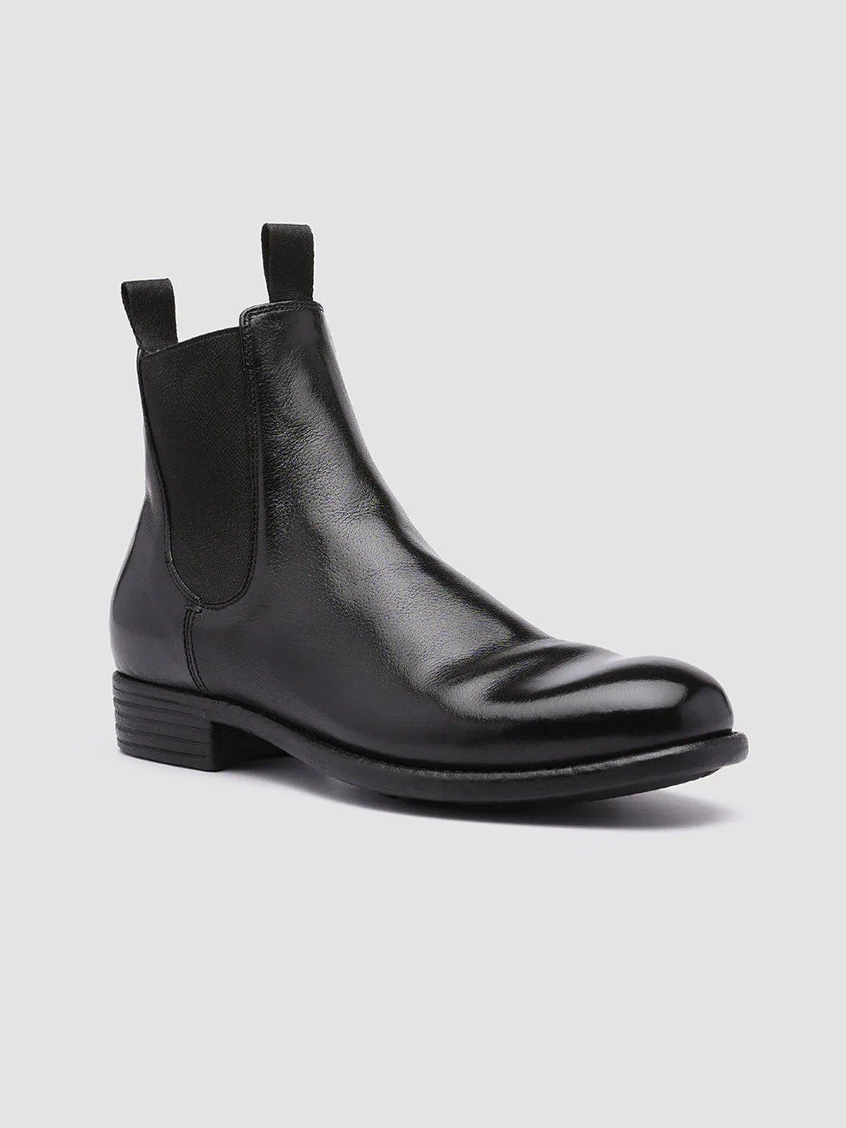 Lace Up Style CALIXTE 004 - Black Leather Chelsea Boots