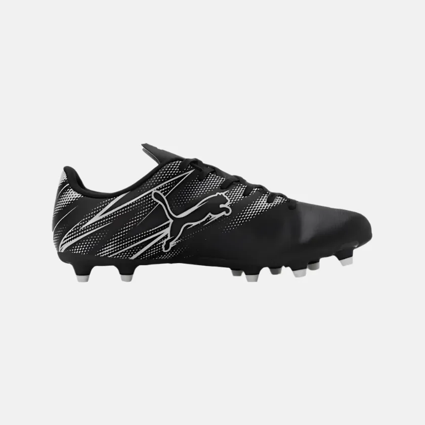 Turf Speed Puma Attacanto FG/AG Men's Football Shoes -Black/Silver Mist