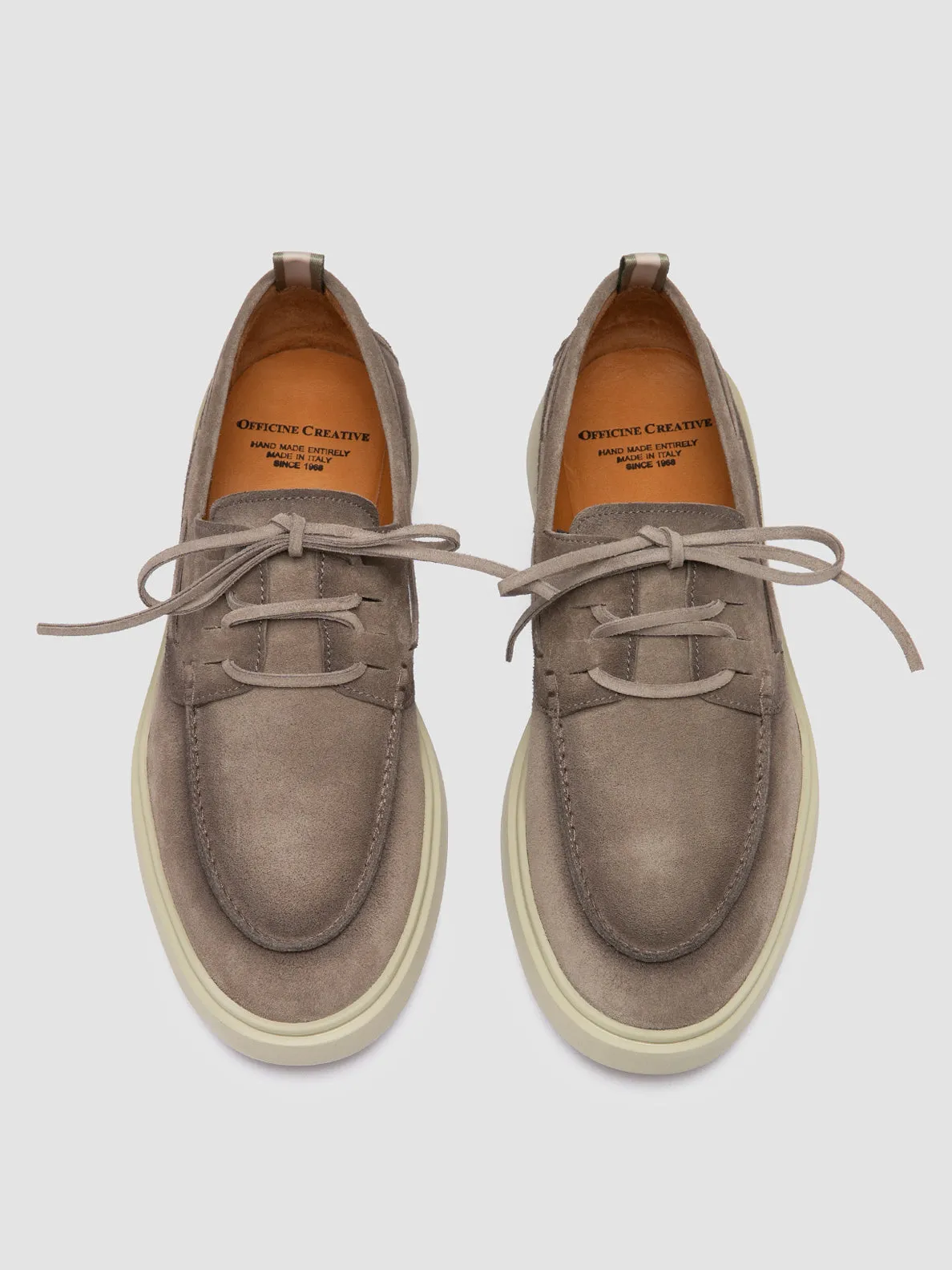 BONES 013 - Grey Suede Boat Shoes College Graduate High   Quality