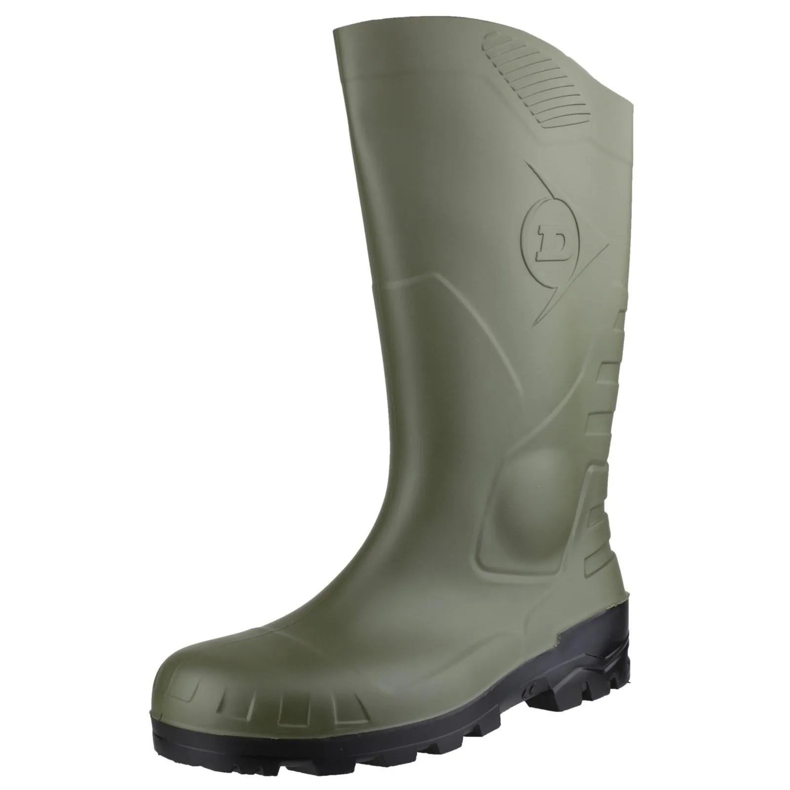 Winter Rain Protection portable Dunlop Unisex Devon Full Safety Wellington Green/Black