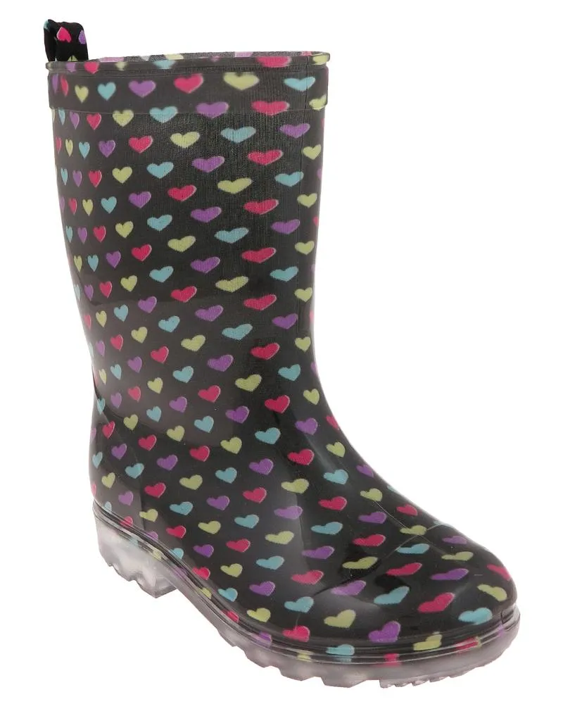 Cold Days Outdoor Weather Girls Hearts Jelly Rain Boot