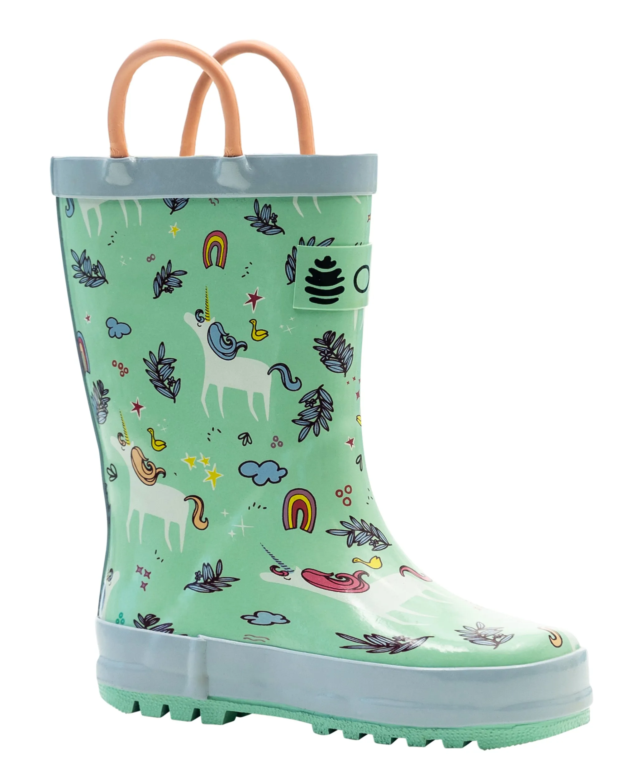 Snooty Unicorn Loop Handle Rubber Rain Boots Walking Flex Flexible