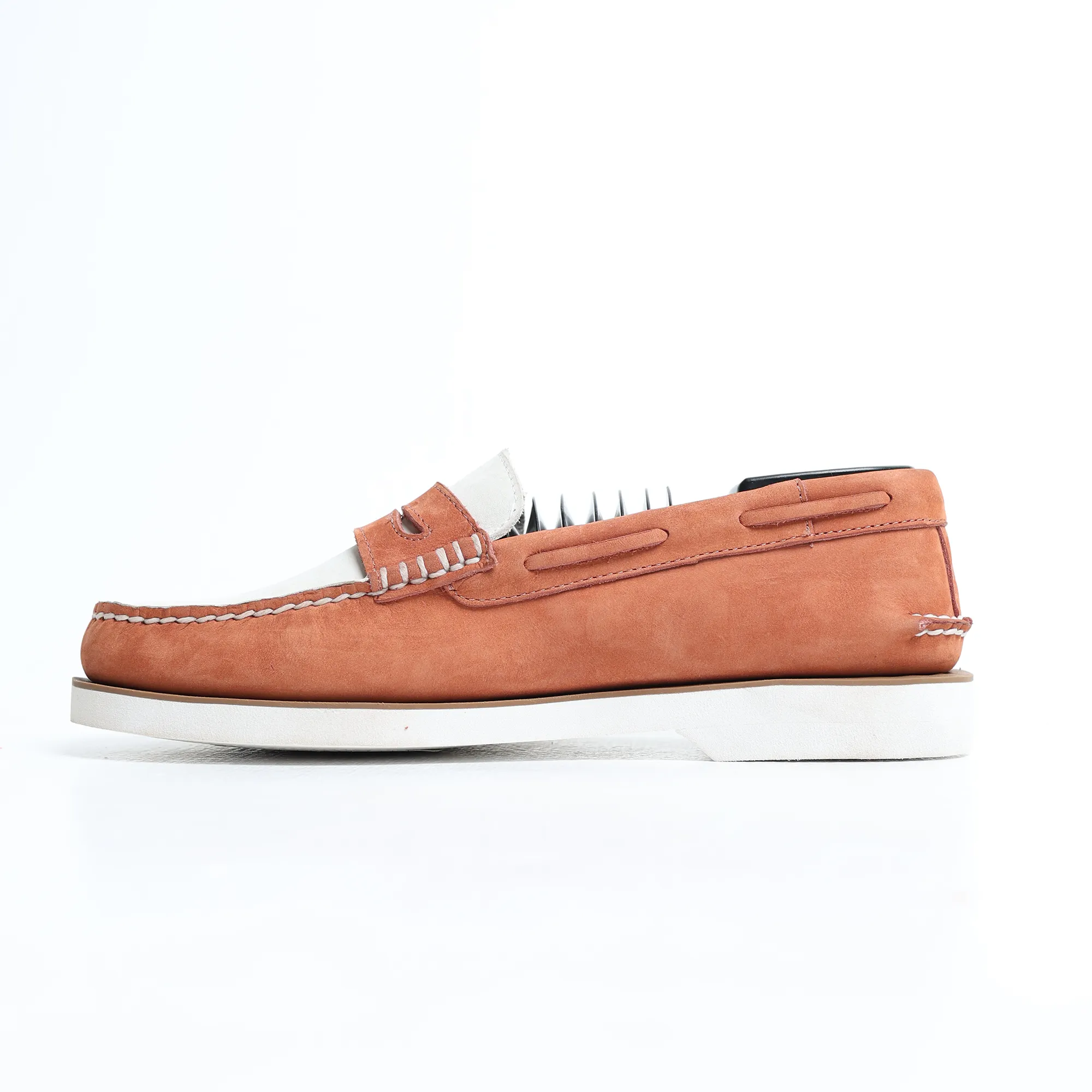 Sperry - Men's Authentic Original Double Sole Penny Loafer -White / Baked Cloud Dash Foot Guard