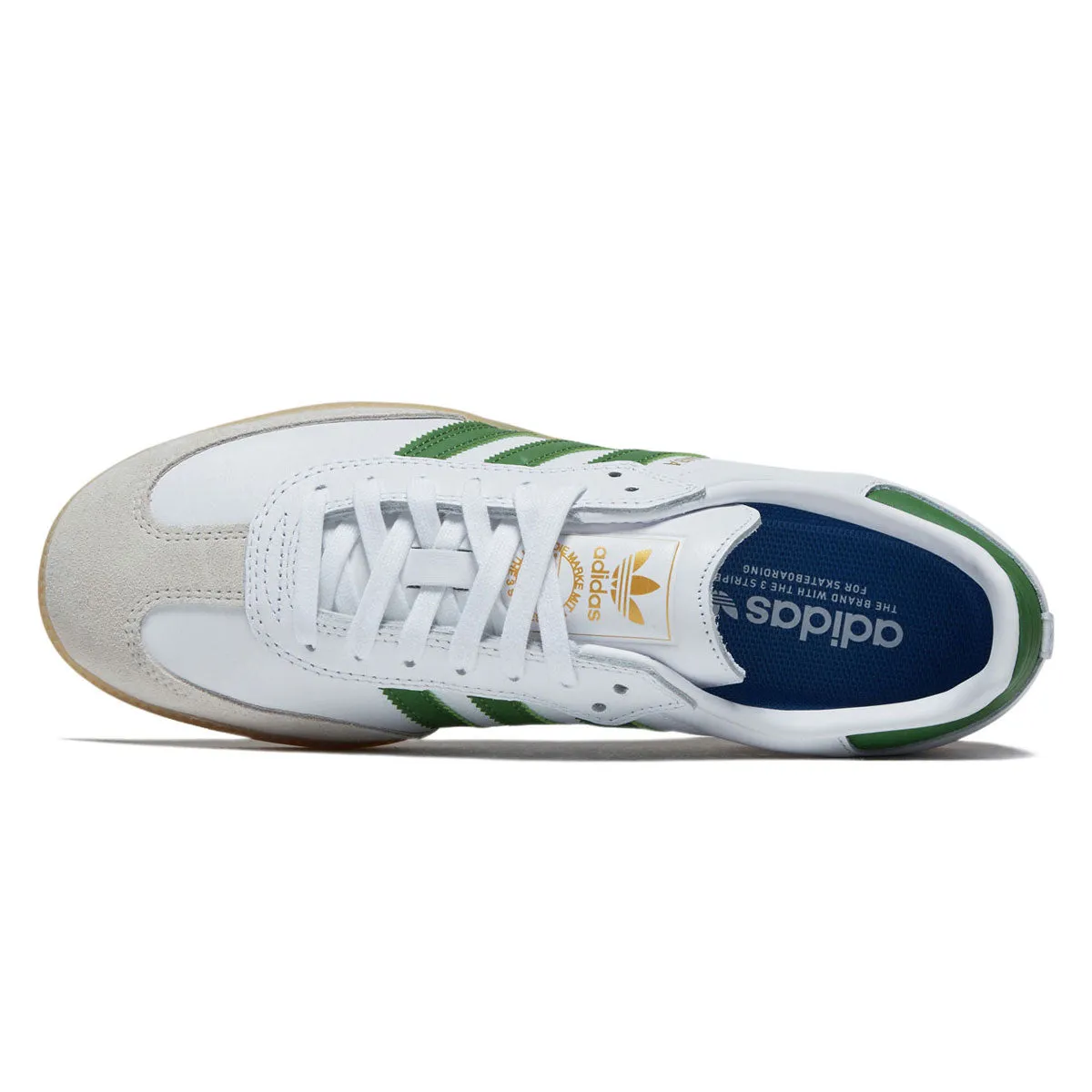 Adidas Samba ADV Shoes - Ftwr White/Green/Gum Flat Ground Outdoor Life