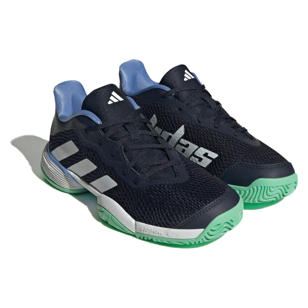 adidas Barricade Tennis Shoes (Junior) - Legend Ink/Cloud White/Blue Fusion Daily Commute Velcro Closure