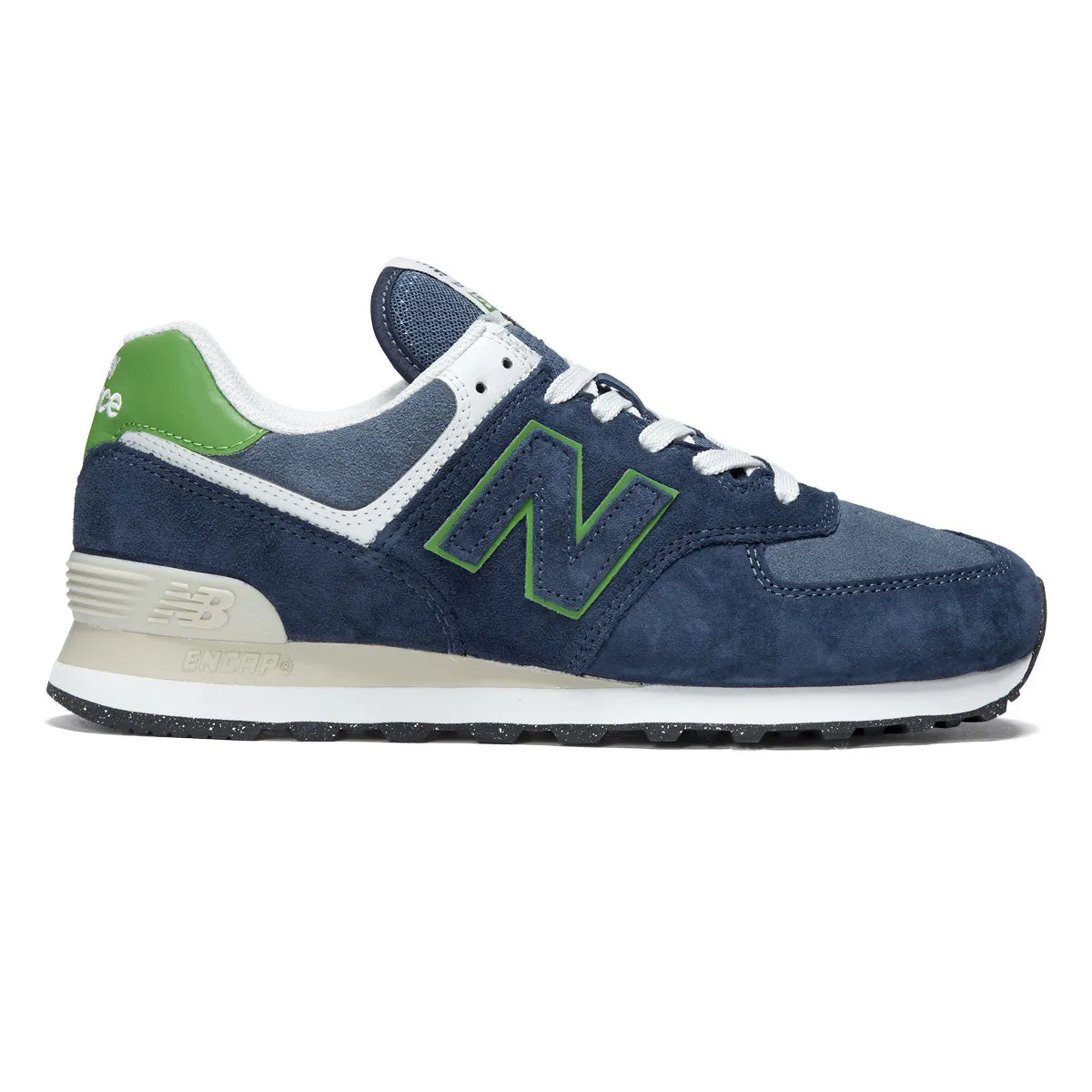New Balance 574 Shoes - Navy/Alpine Green Rugged Ride Free Fit