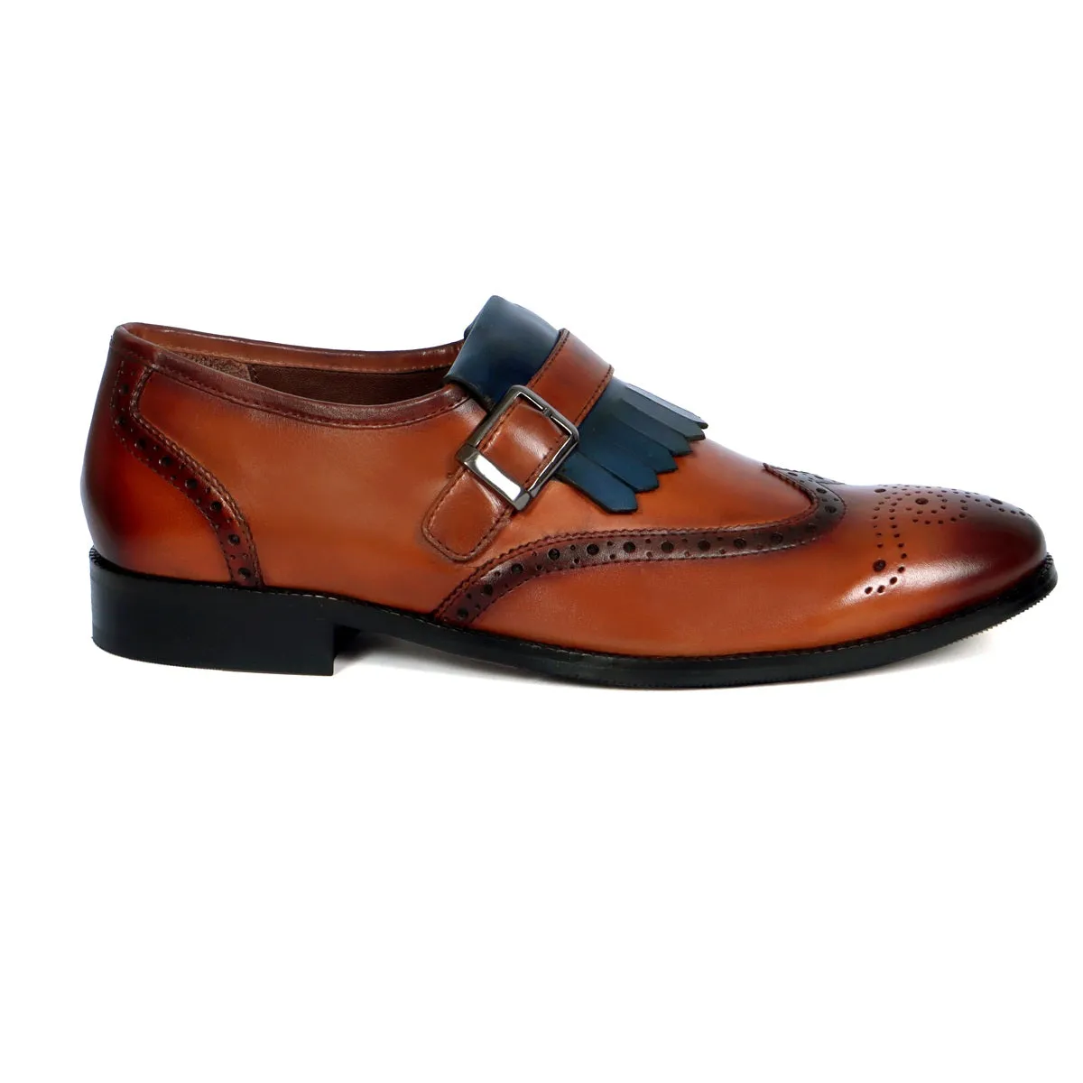 Single Monk Strap Shoes Oxford Design with Fringe Embassy Event