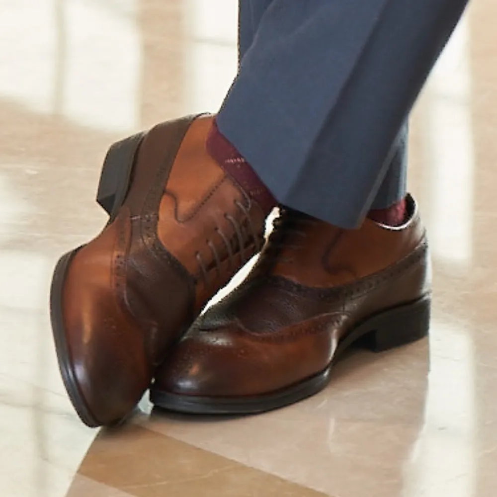 Healers Formal Brown Lacing Brogue Shoes For Men AV-20 By Liberty Footwear Look