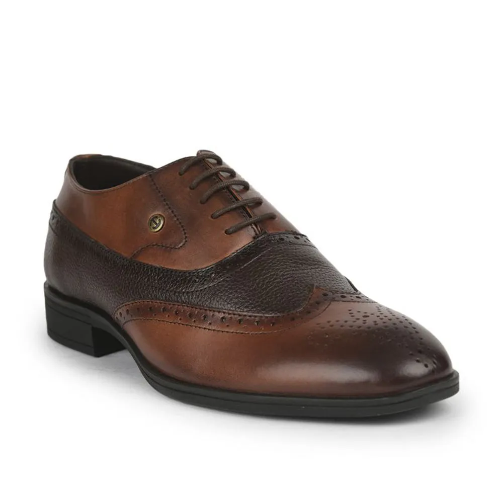 Healers Formal Brown Lacing Brogue Shoes For Men AV-20 By Liberty Workday Comfort