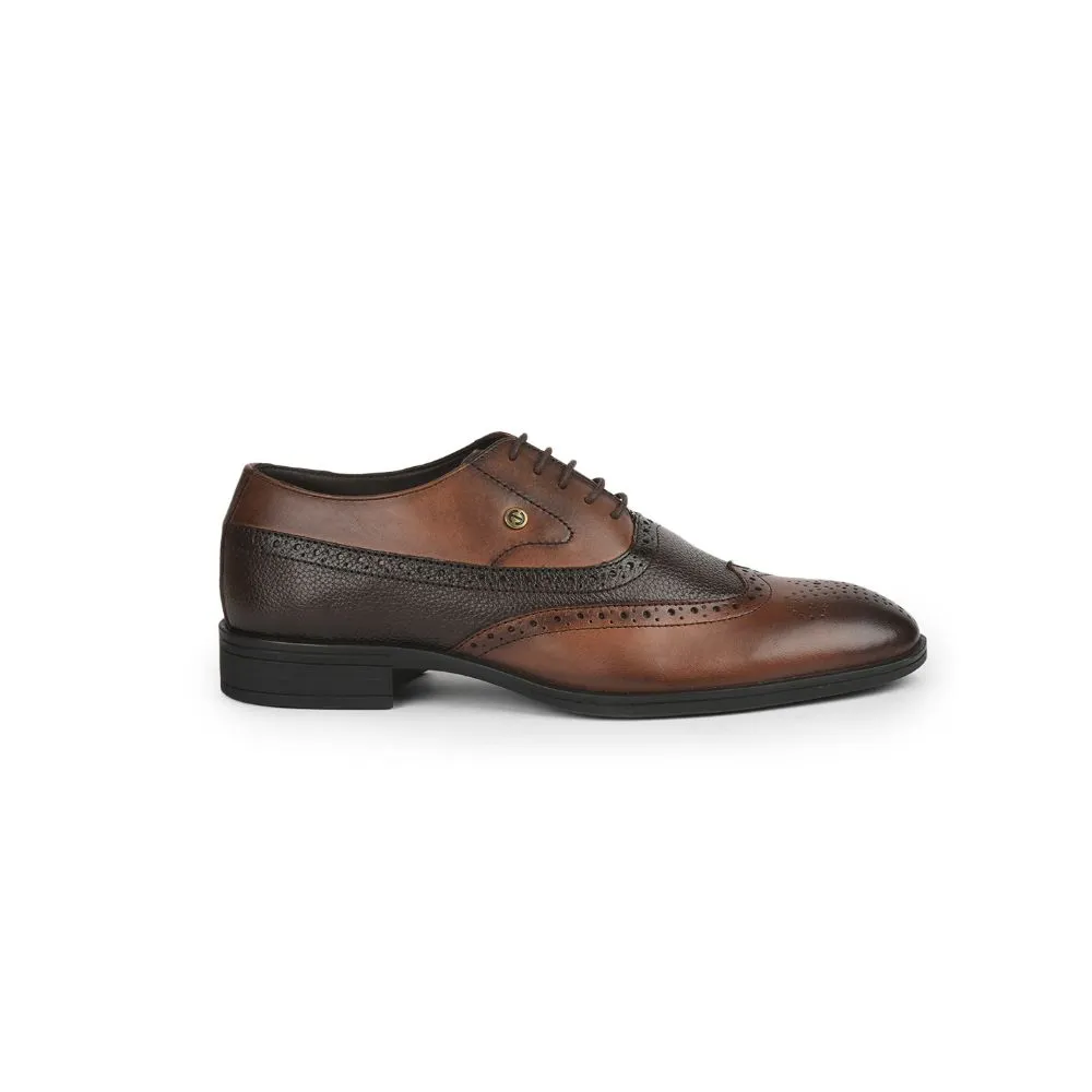 Comfortable Fit Shoes Well crafted Healers Formal Brown Lacing Brogue Shoes For Men AV-20 By Liberty