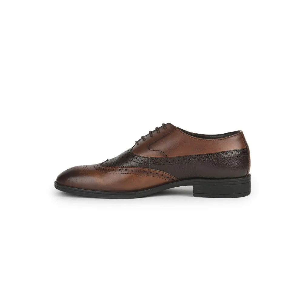 Fit Walk Day Wear Healers Formal Brown Lacing Brogue Shoes For Men AV-20 By Liberty