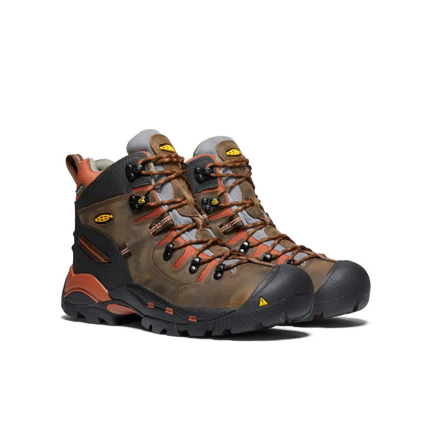 zipper Men's Pittsburgh 6" Waterproof Boot (Soft Toe)  |  Cascade Brown/Bombay Brown