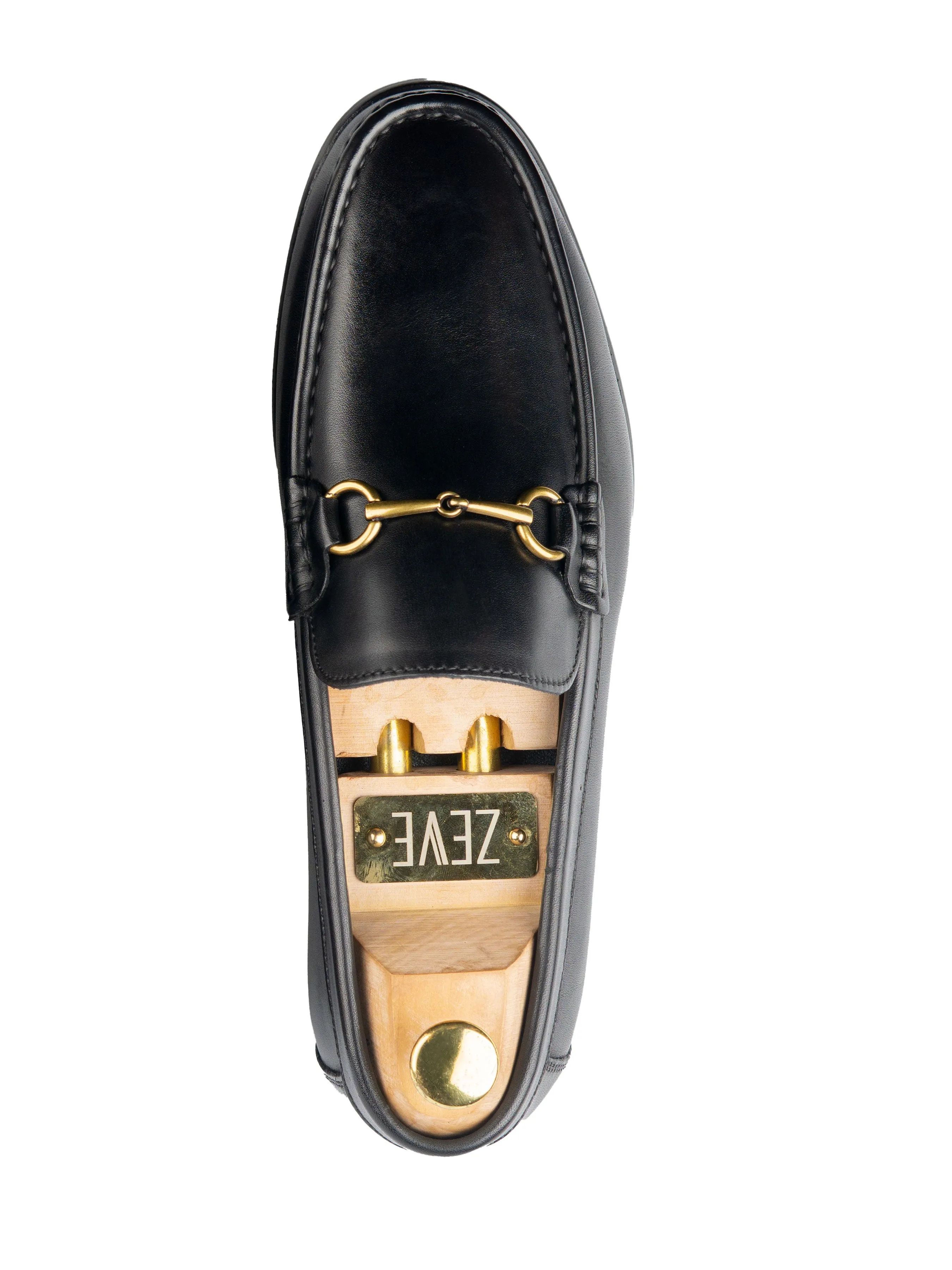 Horsebit Moccasin Loafer - Solid Black Comfortable Walking