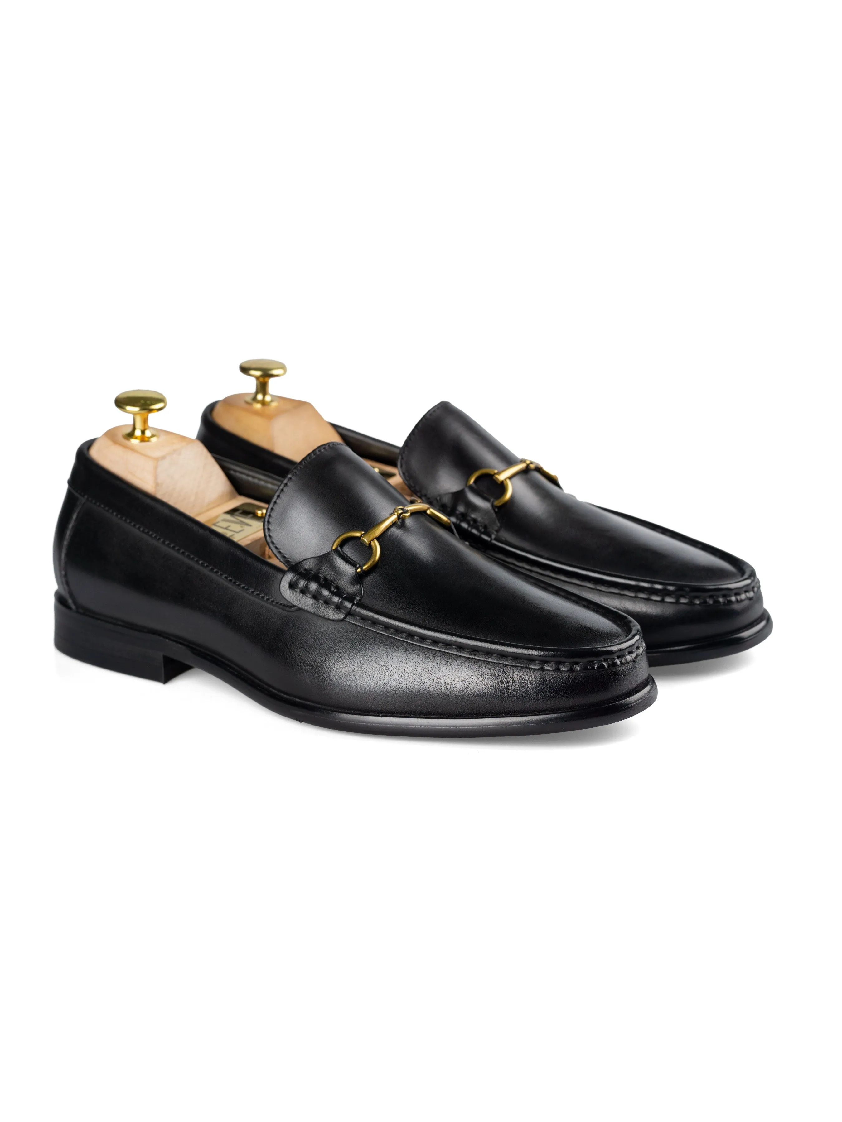Horsebit Moccasin Loafer - Solid Black Soft Hold Effortless Chic