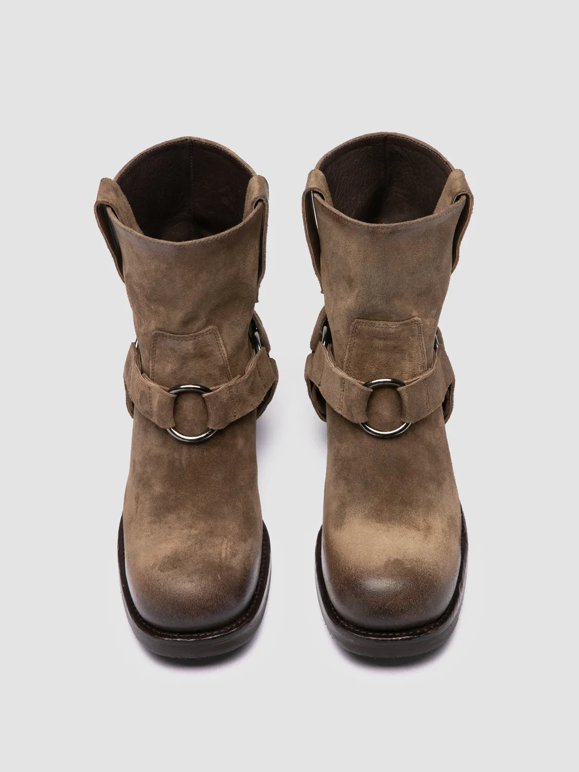 DANA 003 - Taupe Suede Pull-On Boots Elastic Sling