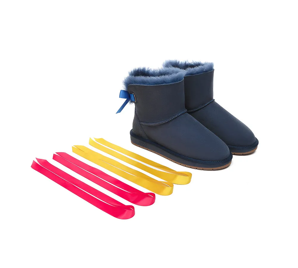 UGG EXPRESS? Beyond Blue UGG Boots Sheepskin Wool Mini Back Bow Adventure Footwear Cold Weather Hiking